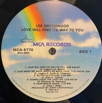 LP Lee Greenwood: Love Will Find Its Way To You