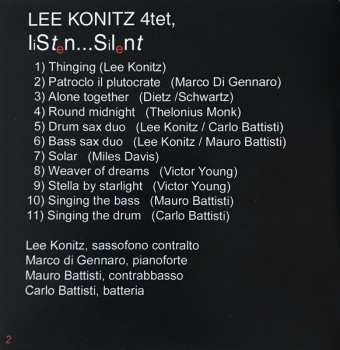 CD The Lee Konitz Quartet: Listen...Silent