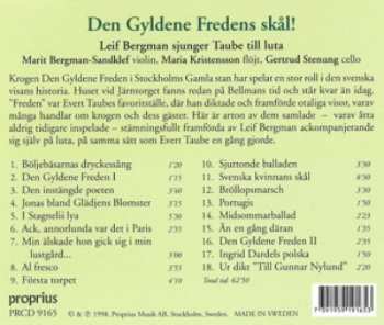 CD Leif Bergman: Den Gyldene Fredens Skål! - Leif Bergman Sjunger Taube Till Luta