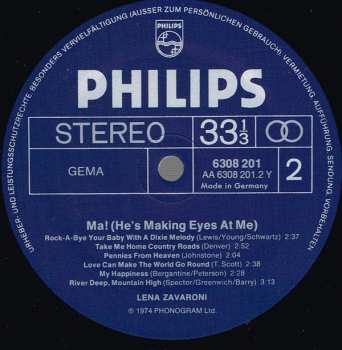 LP Lena Zavaroni: Ma! (He's Making Eyes At Me)