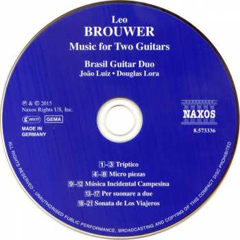 CD Leo Brouwer: Music For Two Guitars