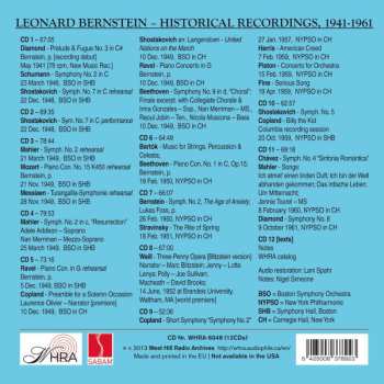 12CD/Dobozkészlet Leonard Bernstein: Historical Recordings 1941 - 1961