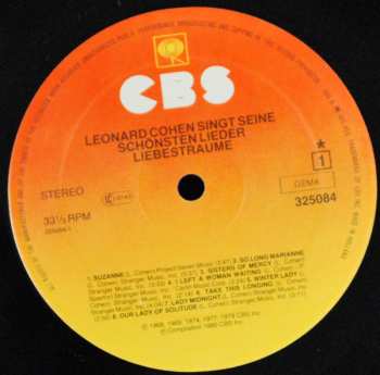 LP Leonard Cohen: Liebesträume (Leonard Cohen Singt Seine Schönsten Lieder)