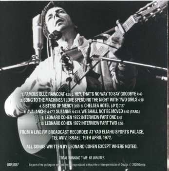 CD Leonard Cohen: Tel Aviv 1972