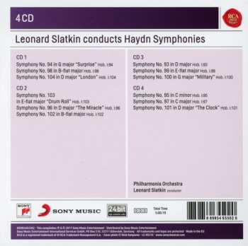 4CD/Dobozkészlet Philharmonia Orchestra: Leonard Slatkin Conducts Haydn Symphonies (The 12 London Symphonies Incl. "Surprise" · "Miracle" · "Military" · "Drum Roll")