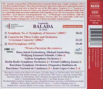 CD Leonardo Balada: Symphony No. 6 'Symphony Of Sorrows' • Concerto For Three Cellos • Steel Symphony