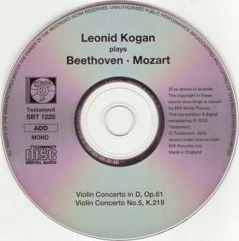 CD Ludwig van Beethoven: Violin Concerto / Violin Concerto No. 5