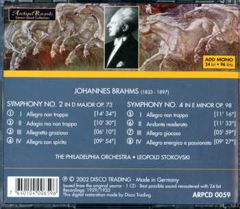 CD Johannes Brahms: Stokovski - Brahms - Symphonies No. 2 & 4 - The Philadelphia Orchestra