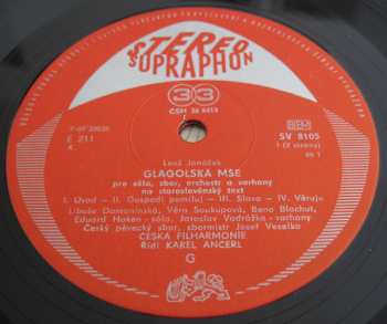 LP The Czech Philharmonic Orchestra: Glagolská Mše