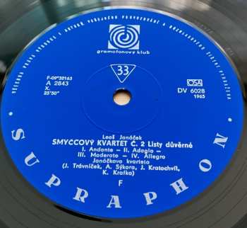 LP Leoš Janáček: Leoš Janáček: Smyčcový Kvartet č. 1 „ Z Podnětu Tolstého Kreutzerovy Sonáty “ / Smyčcový Kvartet č. 2 „ Listy Důvěrné “ CLR