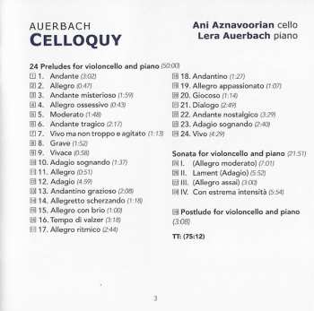 CD Lera Auerbach: Celloquy