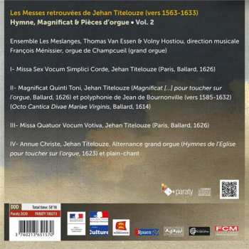 CD Les Meslanges: Les Messes Retrouvées De Jehan Titelouze - Hymne, Magnificat & Pièces d'Orgue Vol. 2