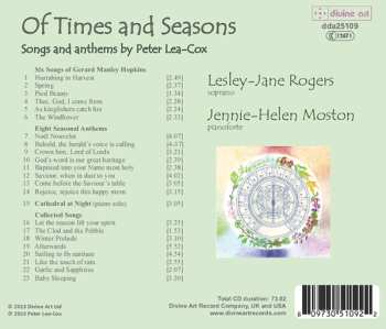 CD Lesley Jane Rogers: Of Times And Seasons – Songs And Anthems By Peter Lea-Cox