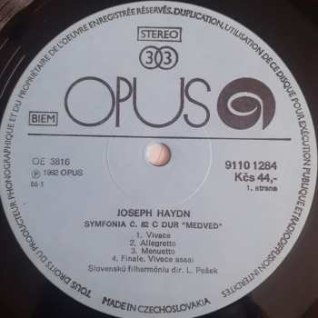 LP Joseph Haydn: Symphony No. 82 In C Major "L'Ours" + Symphony No. 83 In G Minor "La Poule"