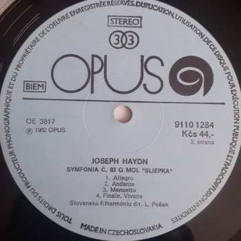 LP Joseph Haydn: Symphony No. 82 In C Major "L'Ours" + Symphony No. 83 In G Minor "La Poule"