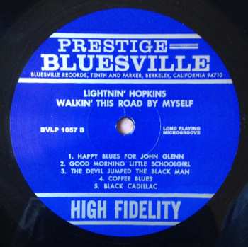 LP Lightnin' Hopkins: Walkin' This Road By Myself