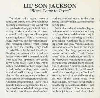 CD Lil' Son Jackson: Blues Come To Texas