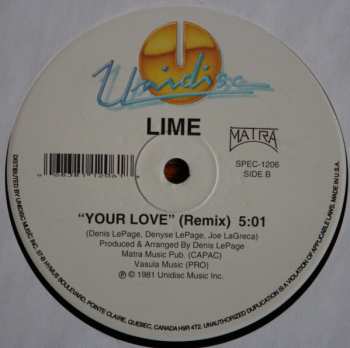 LP Lime: Come And Get Your Love / Your Love (Remix)
