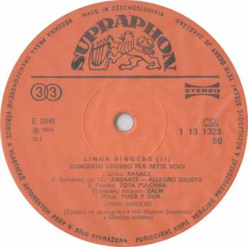 LP Linha Singers: Concerto Grosso Per Sette Voci