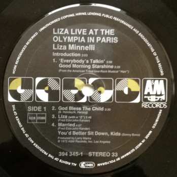 LP Liza Minnelli: Live At The Olympia In Paris