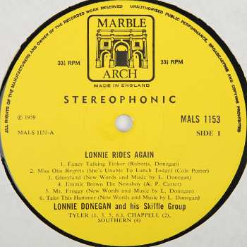 LP Lonnie Donegan's Skiffle Group: Lonnie Rides Again