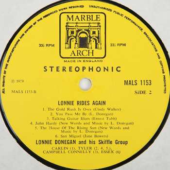 LP Lonnie Donegan's Skiffle Group: Lonnie Rides Again