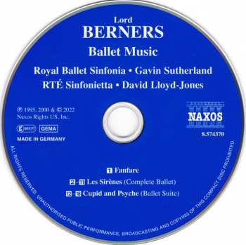CD Lord Berners: Les Sirènes • Cupid And Psyche