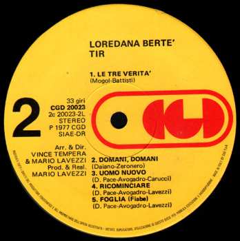 LP Loredana Bertè: T.I.R.