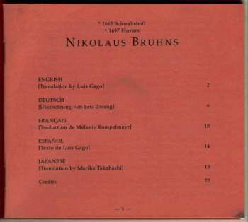 CD Nikolaus Bruhns: Nikolaus Bruhns: Complete Organ Works - L'Organo Della Basilica Di San Simpliciano, Milano