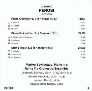 CD Lorenzo Perosi: Piano Quintets Nos. 1 And 2 • String Trio No. 2