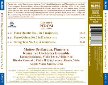 CD Lorenzo Perosi: Piano Quintets Nos. 1 And 2 • String Trio No. 2
