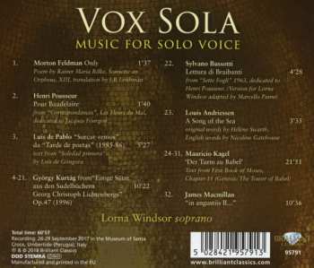 CD Lorna Windsor: Vox Sola: Music For Solo Voice