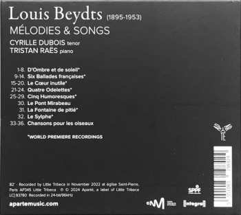 CD Cyrille Dubois: Melodies & Songs