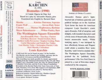 CD Louis Karchin: Romulus, A Comic Opera In One Act