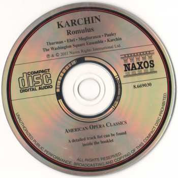 CD Louis Karchin: Romulus, A Comic Opera In One Act