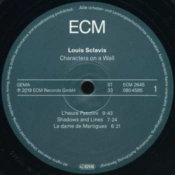LP Louis Sclavis: Characters On A Wall