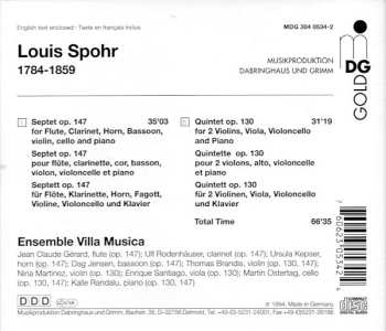 CD Louis Spohr: Piano Quintet Op. 130 / Septet Op. 147