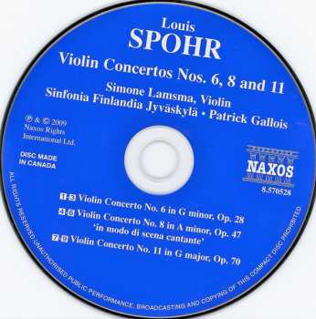 CD Louis Spohr: Violin Concertos Nos. 6, 8 And 11