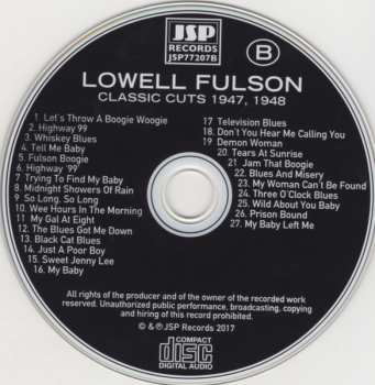 4CD/Dobozkészlet Lowell Fulson: Classic Cuts 1946-1953