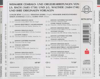 2CD Simon Standage: Weimarer Transkriptionen (Cembalo- und Orgelbearbeitungen von Johann Sebastian Bach und Johann Gottfried Walther und ihre originalen Vorlagen)
