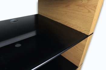  Ludic - Vanir Audiorack Oak + Black Glass