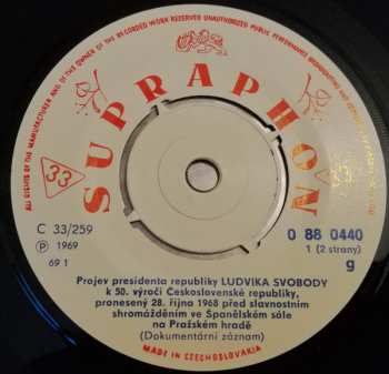 SP Ludvík Svoboda: 1918-1968 - Úryvek Projevu Presidenta Ludvíka Svobody