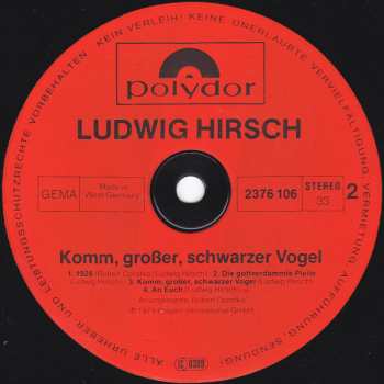 LP Ludwig Hirsch: Komm Großer Schwarzer Vogel