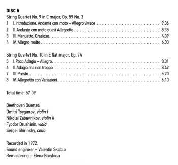 8CD/Dobozkészlet Ludwig van Beethoven: Ludwig Van Beethoven Quartets Performed By Beethoven Quartet