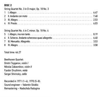 8CD/Dobozkészlet Ludwig van Beethoven: Ludwig Van Beethoven Quartets Performed By Beethoven Quartet