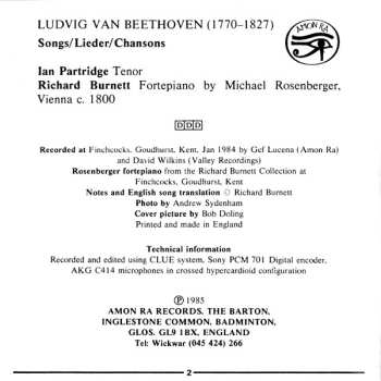 CD Ludwig van Beethoven: Beethoven Songs