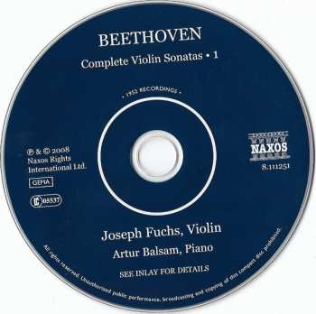 CD Ludwig van Beethoven: Complete Violin Sonatas ● 1 