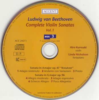 CD Ludwig van Beethoven: Complete Violin Sonatas Vol. 1