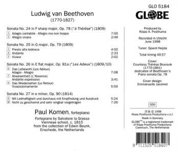 CD Ludwig van Beethoven: Beethoven: Piano Sonatas Op. 78. 79. 81a, 90