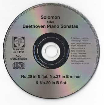 CD Ludwig van Beethoven: Piano Sonatas Nos. 26 "Les Adieux", 27 & 29 "Hammerklavier"